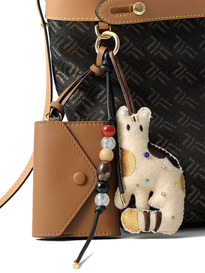 FION Y Island Jacquard with Leather Bag