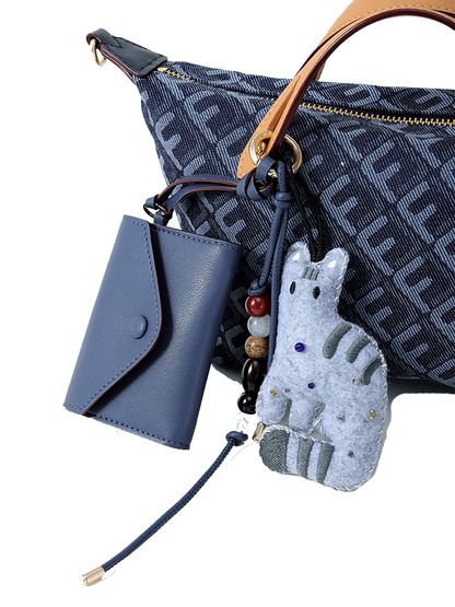 FION Y Island Jacquard with Leather Mini Bag