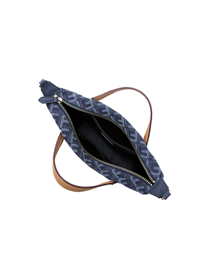 FION Y Island Jacquard with Leather Mini Bag