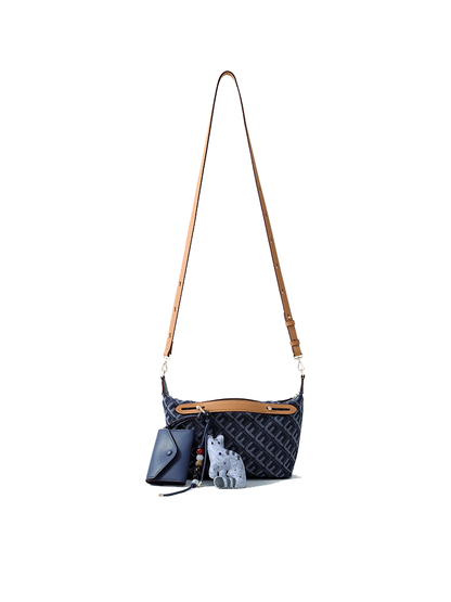FION Y Island Jacquard with Leather Mini Bag