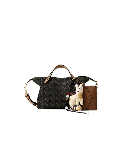 FION Y Island Jacquard with Leather Mini Bag