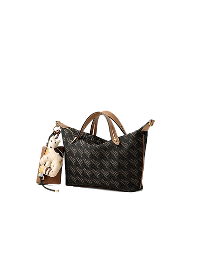 FION Y Island Jacquard with Leather Mini Bag