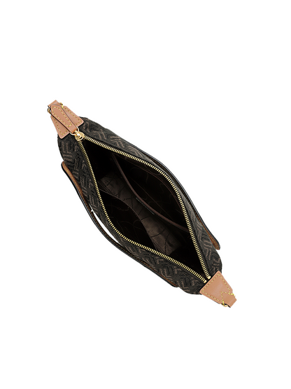 FION Y Island Jacquard with Leather Mini Bag