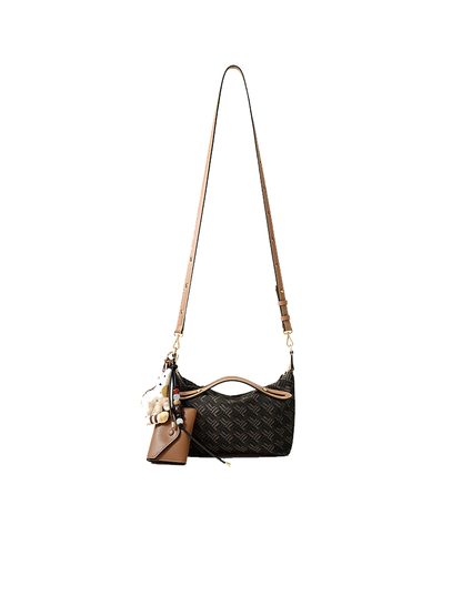 FION Y Island Jacquard with Leather Mini Bag