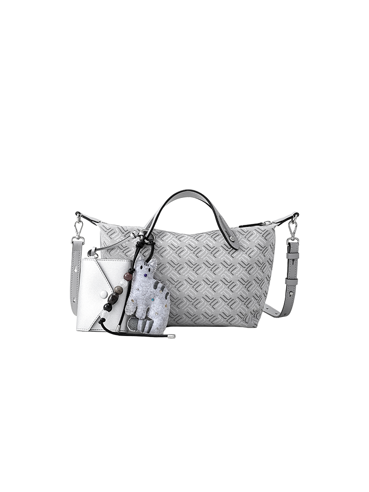 FION Palace Jacquard with Leather Mini Bag