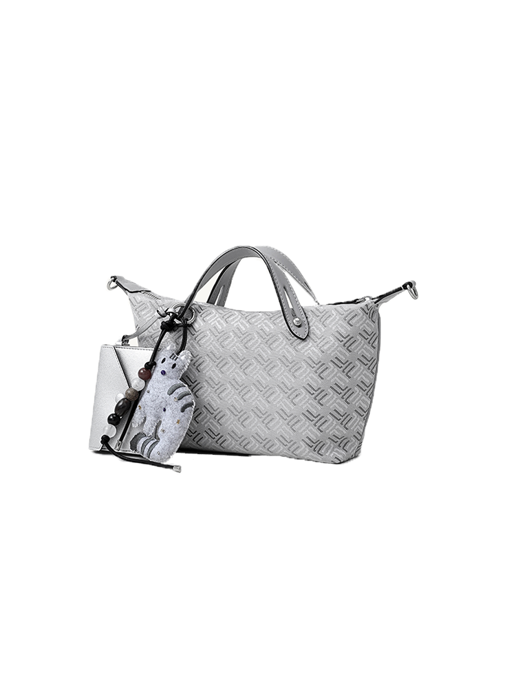 FION Palace Jacquard with Leather Mini Bag