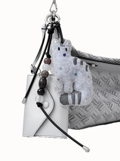 FION Y Island Jacquard with Leather Mini Bag