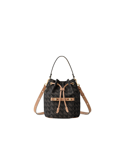 FION Y Island Jacquard with Leather Mini Bucket Bag