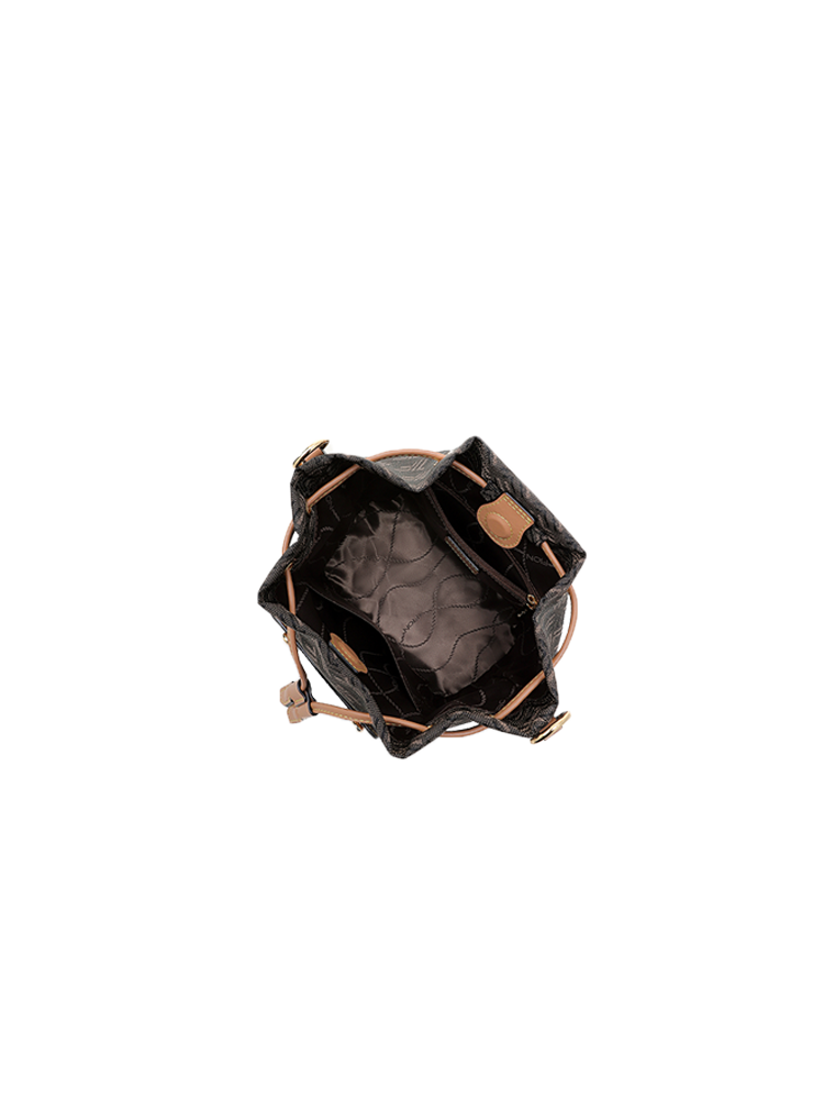 FION Palace Jacquard with Leather Mini Bucket Bag