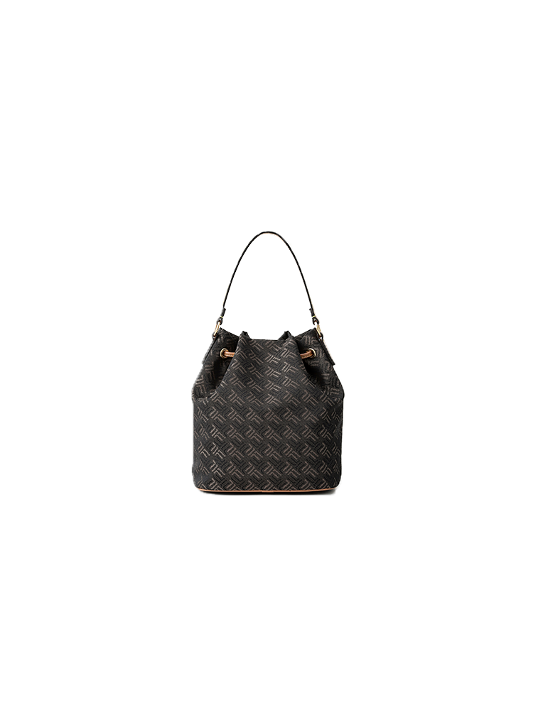 FION Palace Jacquard with Leather Mini Bucket Bag