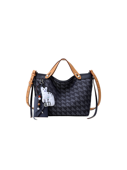 FION Y Island Jacquard with Leather Bag