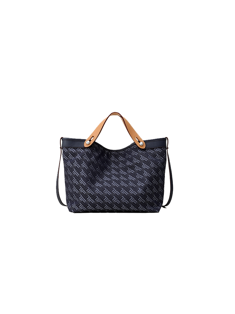 FION Y Island Jacquard with Leather Bag