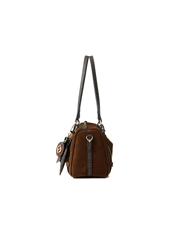 FION Suede Boston Bag