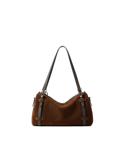 FION Suede Boston Bag