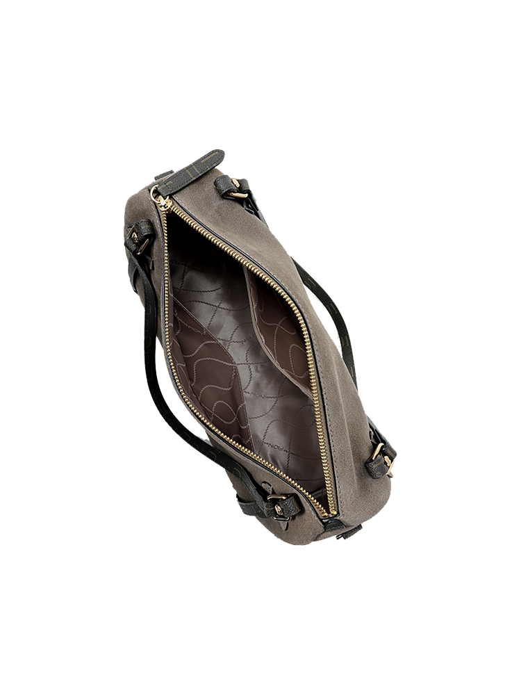 FION Suede Large Boston Bag