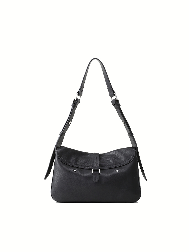 FION Crescent Medium Leather Hobo Bag
