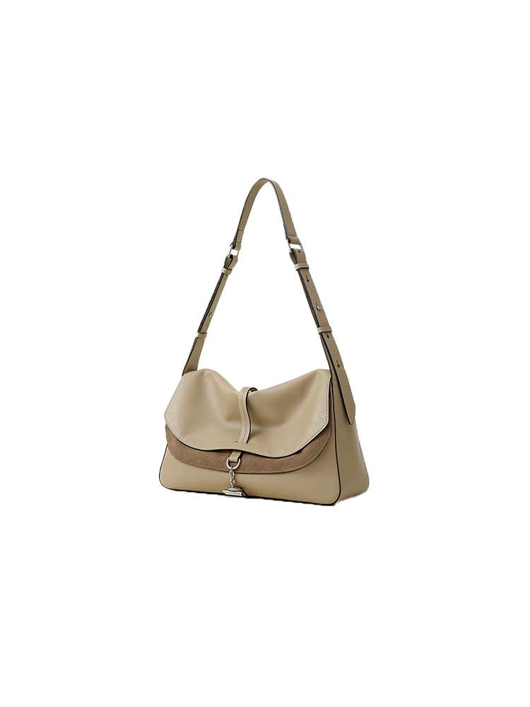 FION Crescent Medium Leather Hobo Bag