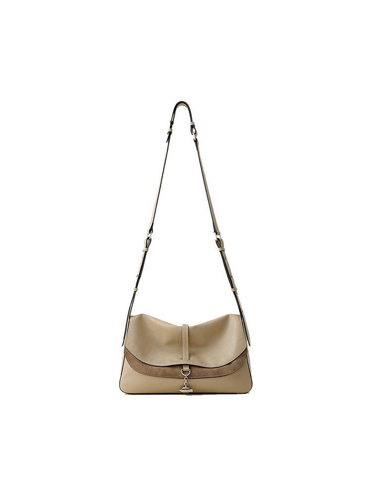 FION Crescent Medium Leather Hobo Bag