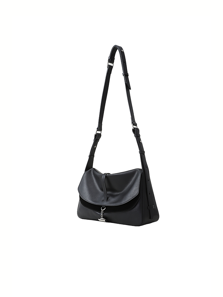 FION Crescent Large Leather Hobo Bag