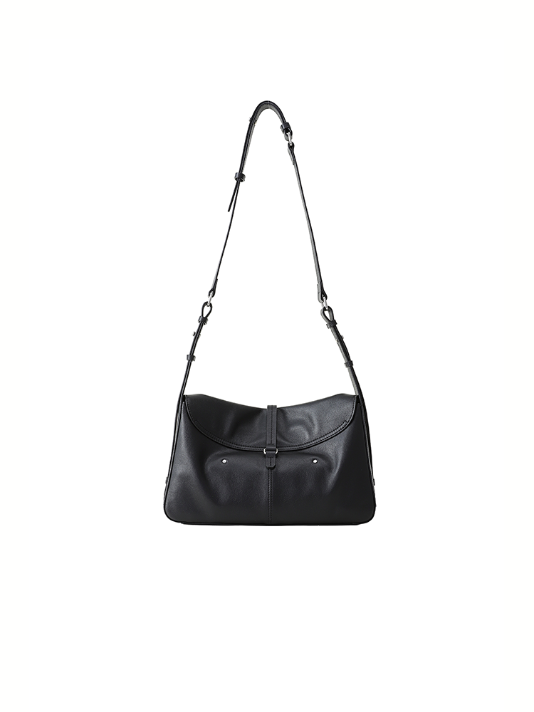 FION Crescent Large Leather Hobo Bag