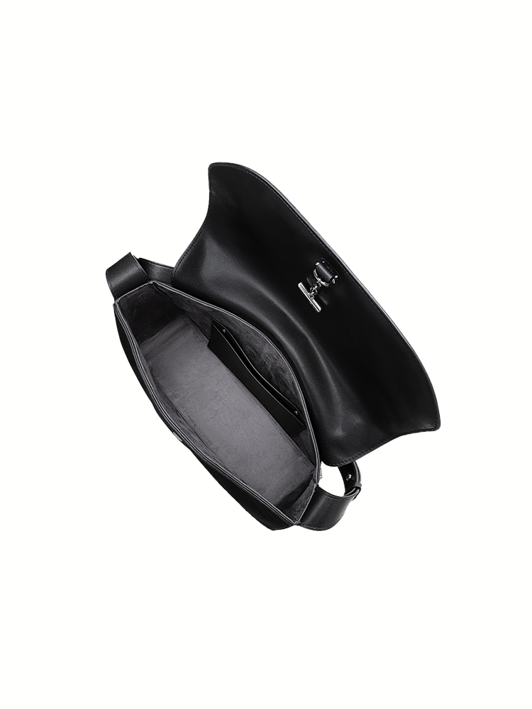 FION Crescent Large Leather Hobo Bag