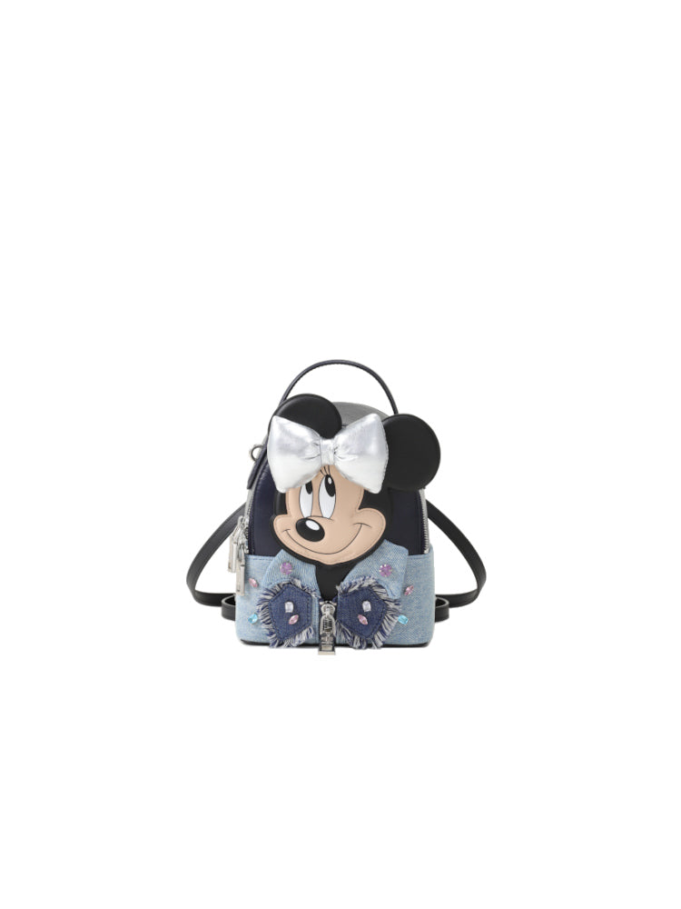 Minnie Mouse 牛仔布鑲牛皮革背囊