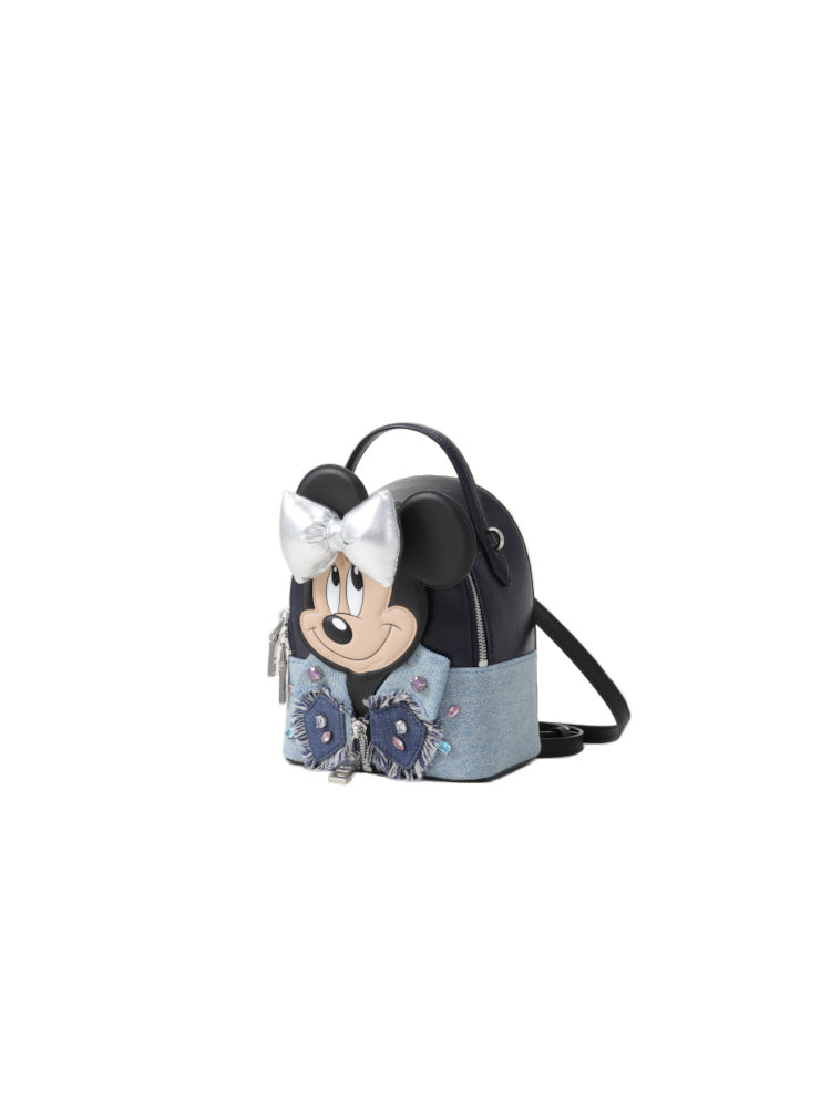 Minnie Mouse 牛仔布鑲牛皮革背囊