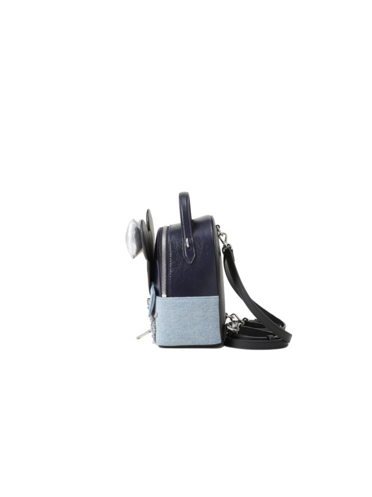 Minnie Mouse Denim with Leather Backpack