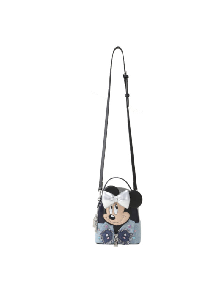 Minnie Mouse 牛仔布鑲牛皮革背囊