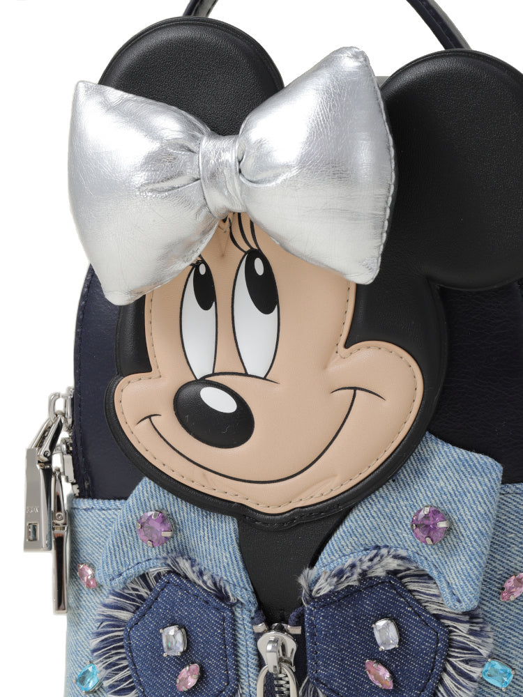 Minnie Mouse 牛仔布鑲牛皮革背囊