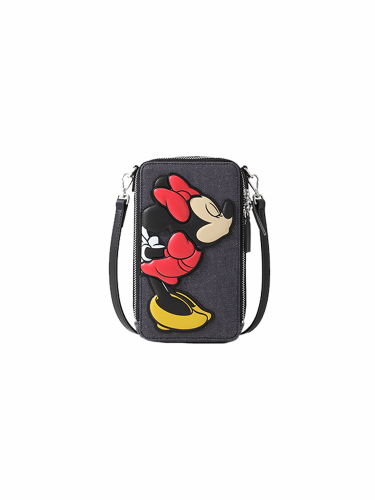 Minnie Mouse Denim with Leather Mobile Phone Bag