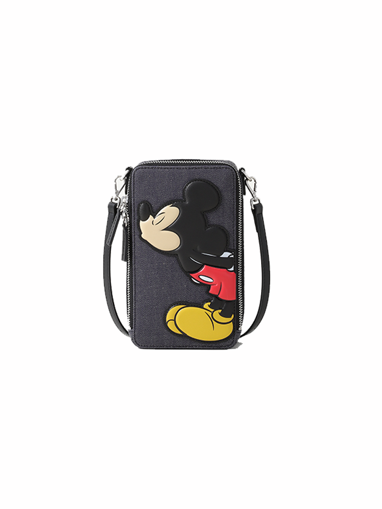 Mickey Mouse Denim with Leather Mobile Phone Bag