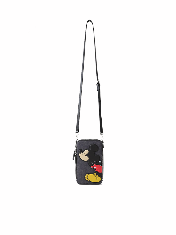 Mickey Mouse Denim with Leather Mobile Phone Bag