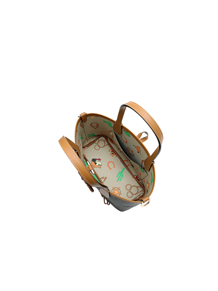 Mickey Mouse 印花皮革迷你手提袋