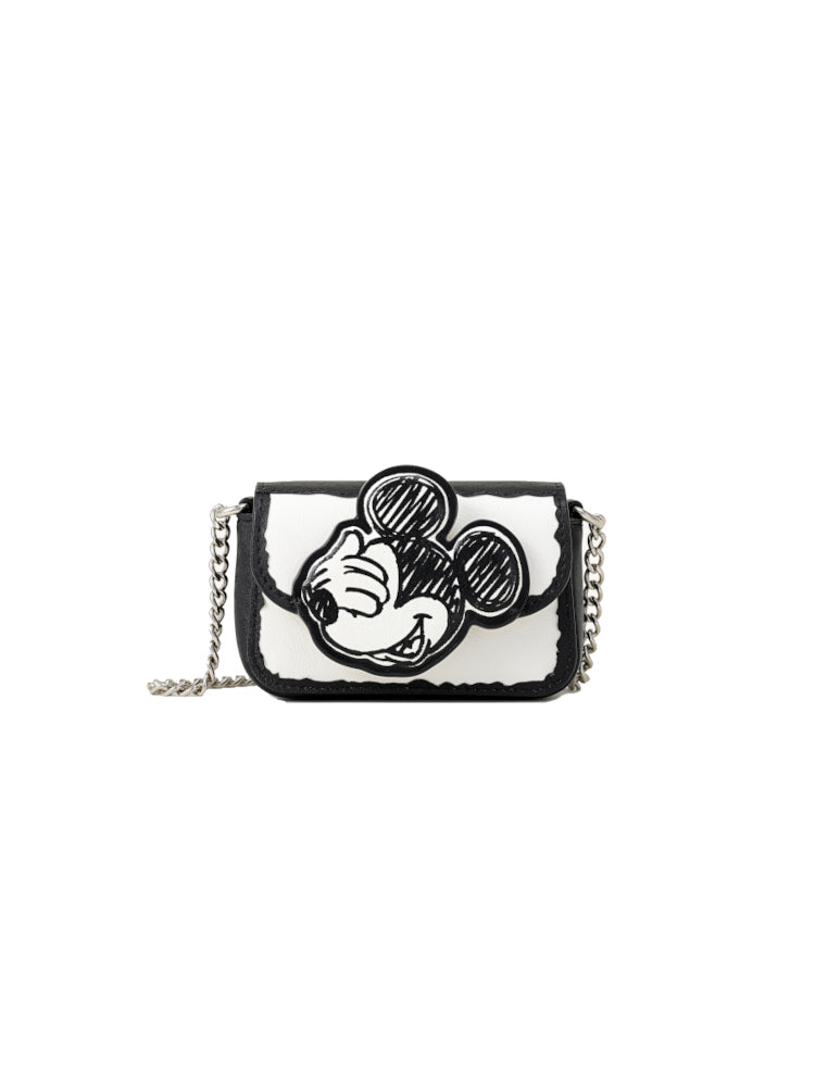 Mickey Mouse 牛皮革鏈條袋