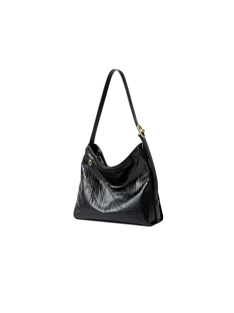 Twill Leather Shoulder Bag