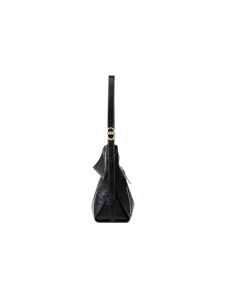 Twill Leather Shoulder Bag