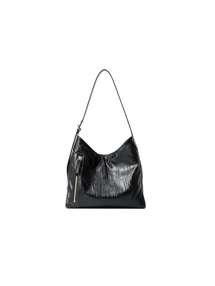 Twill Leather Shoulder Bag