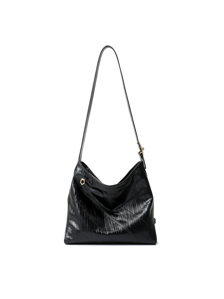 Twill Leather Shoulder Bag