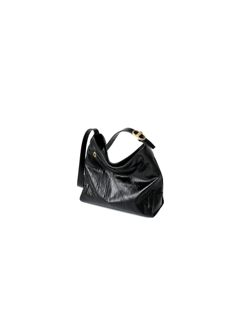 Twill Leather Shoulder Bag
