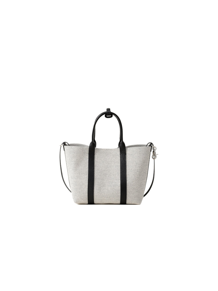 Week 織物鑲牛皮革手提袋