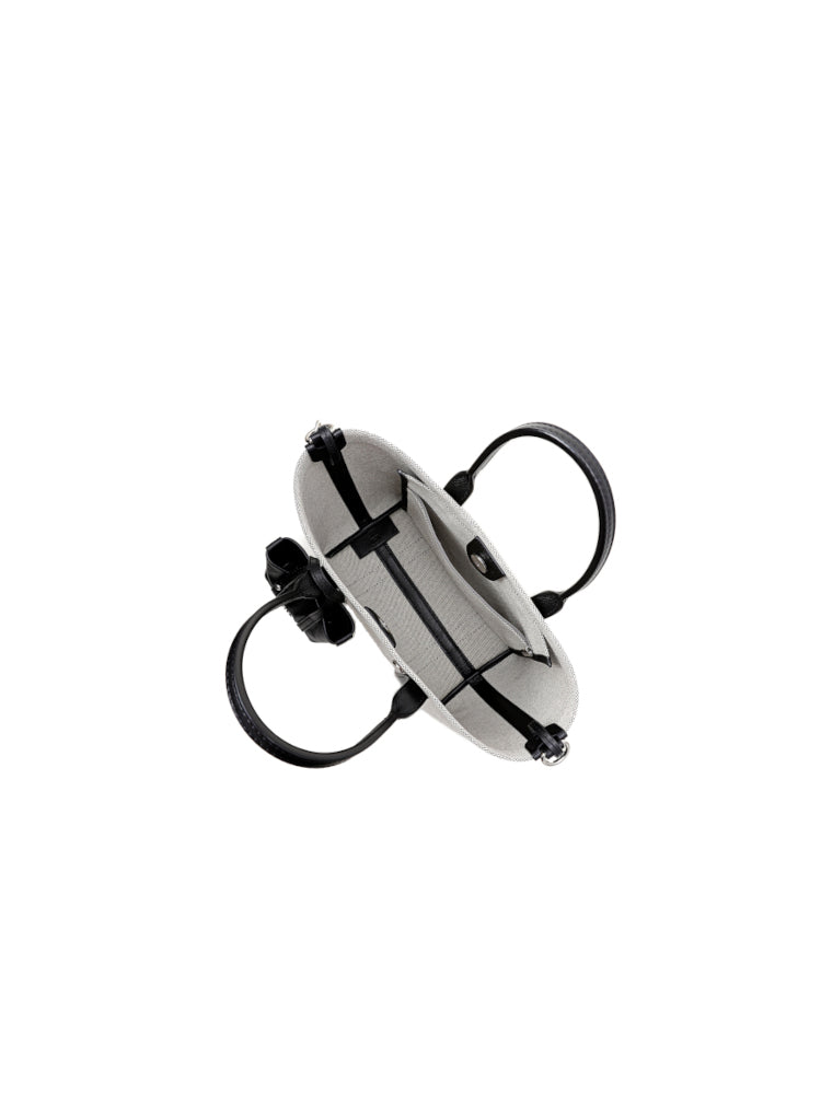 Week 織物鑲牛皮革手提袋