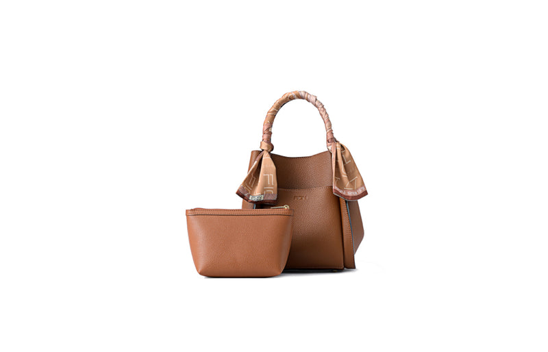 Basket Jacquard with Leather Top Handle Bag
