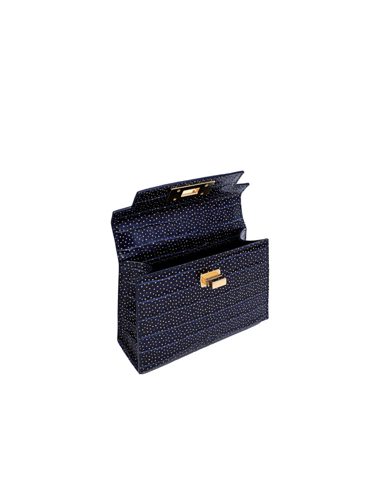 Stars Leather Top Handle Bag