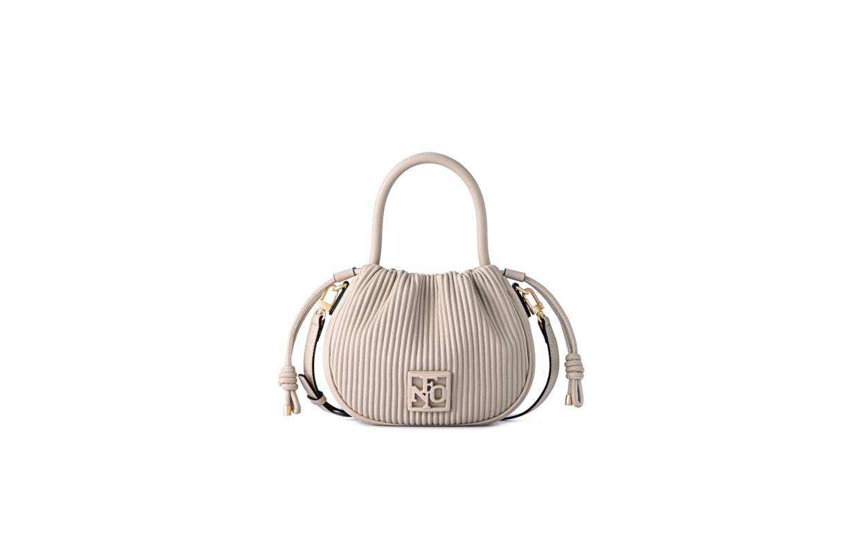 Stripe Leather Top Handle Bag