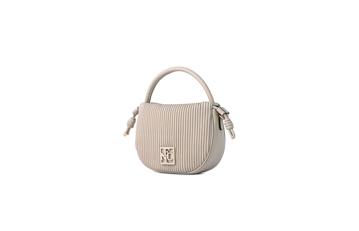 Stripe Leather Top Handle Bag