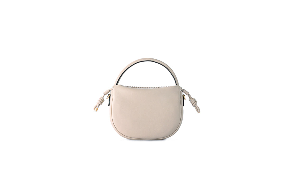 Stripe Leather Top Handle Bag