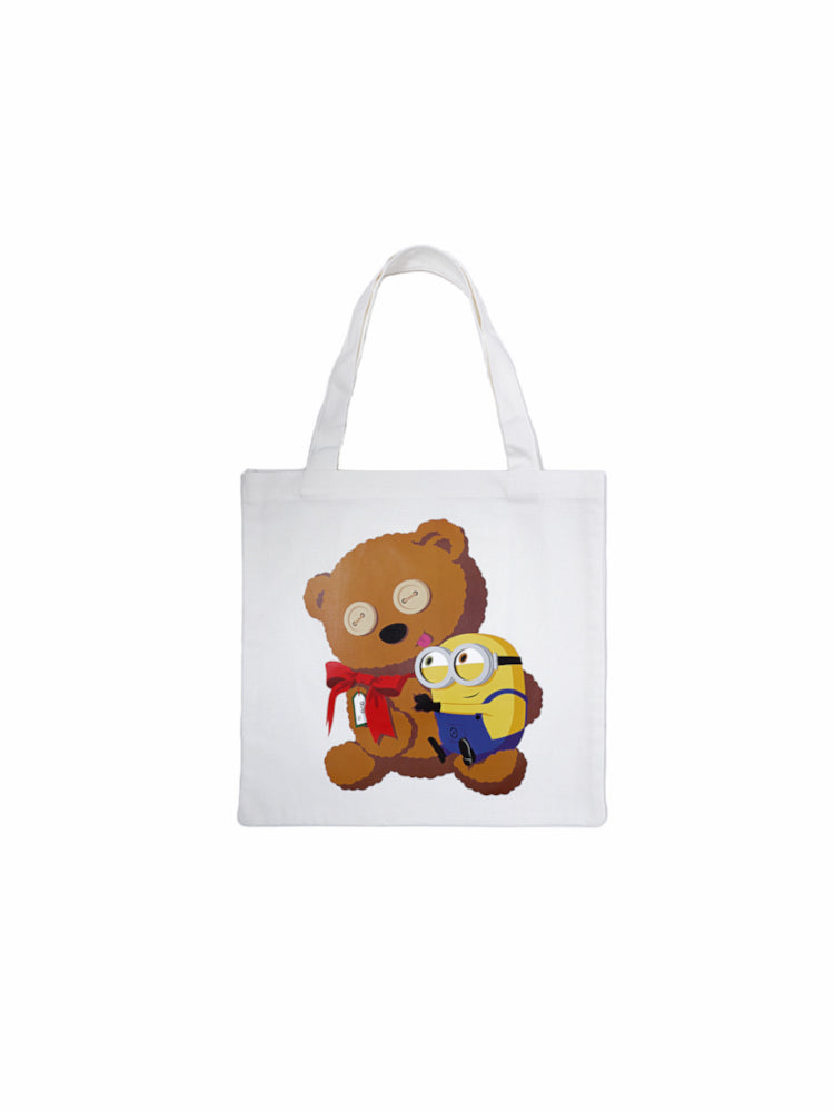 Minions White Canvas Shopping Bag