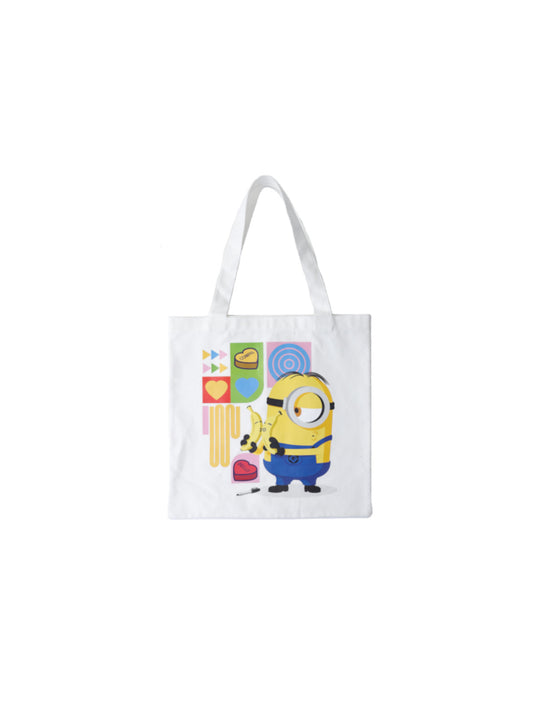 Minions Kiss and Love Canvas Shopping Bag