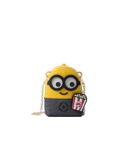 Minions Popcorn Denim with Leather Mini Crossbody & Shoulder Bag